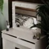 Malta Vanity Table with Mirror and Lights 94x140/75x43 cm – Cashmere