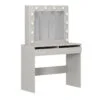 Malta Vanity Table with Mirror and Lights 94x140/75x43 cm – Cashmere
