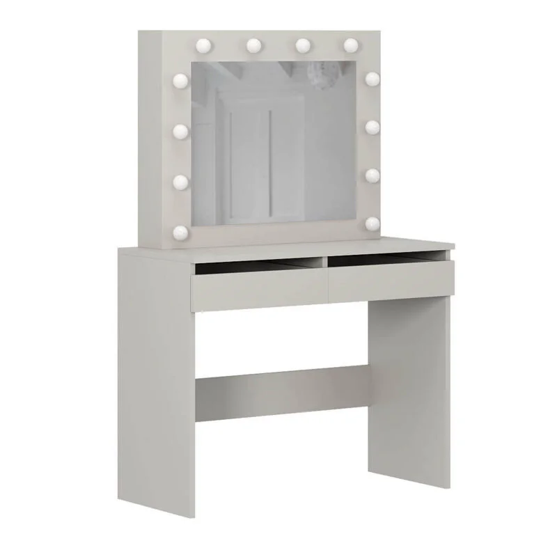 Malta Vanity Table with Mirror and Lights 94x140/75x43 cm – Cashmere