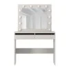 Malta Vanity Table with Mirror and Lights 94x140/75x43 cm – Cashmere