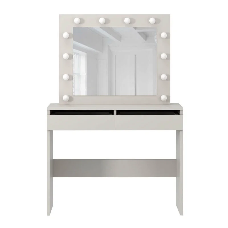 Malta Vanity Table with Mirror and Lights 94x140/75x43 cm – Cashmere