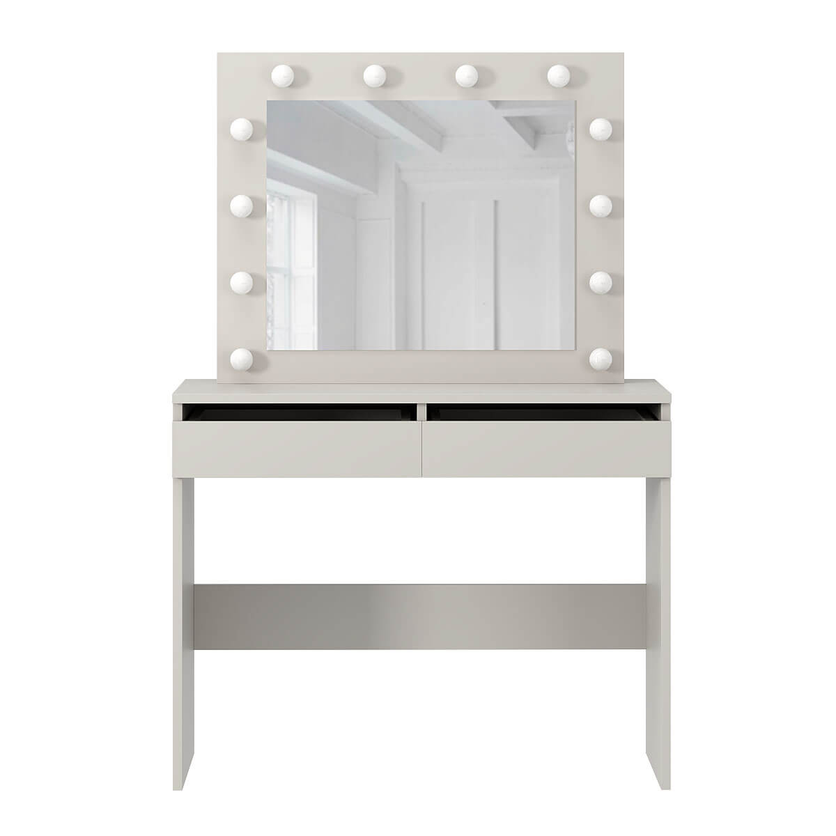 Malta vanity table with mirror and lights 94x140/75x43 cm – Cashmere