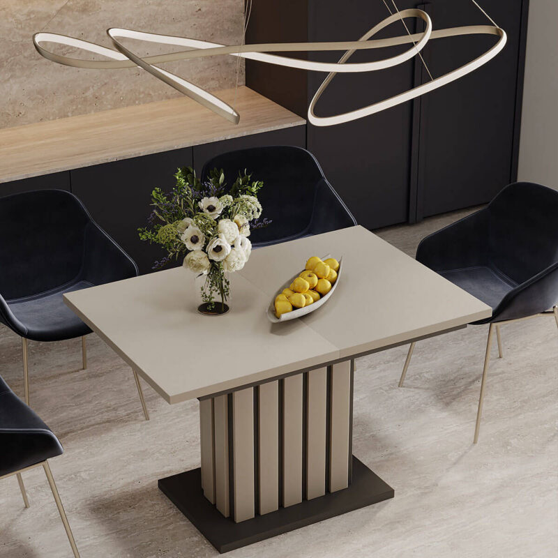 Oxford expanding table 120(160)x75x82 cm – Cashmere / Graphite grey