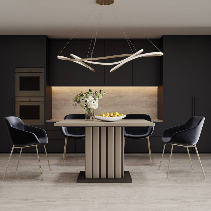 Oxford expanding table 120(160)x75x82 cm – Cashmere / Graphite grey