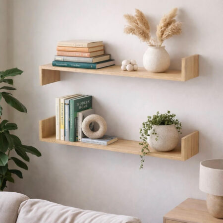 Asgard Set of 2 Wall Shelves 82x12x20 cm – Craft Gold Oak