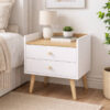 Asgard 2 scandi bedside table 50x55x40 cm – Craft Gold Oak / White Diamond
