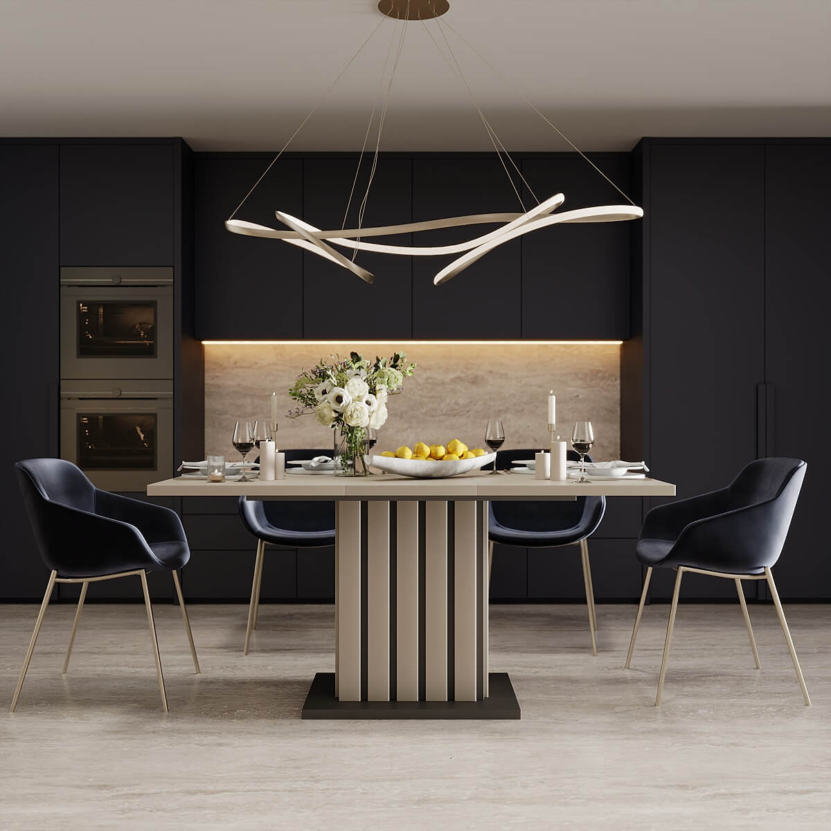 Стол обеденный раскладной Oxford 120(160)x75x82 см – Кашемир / Графит серый