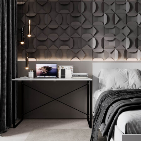 Loft desk Ascet Line 120x73x50 cm – White Diamond