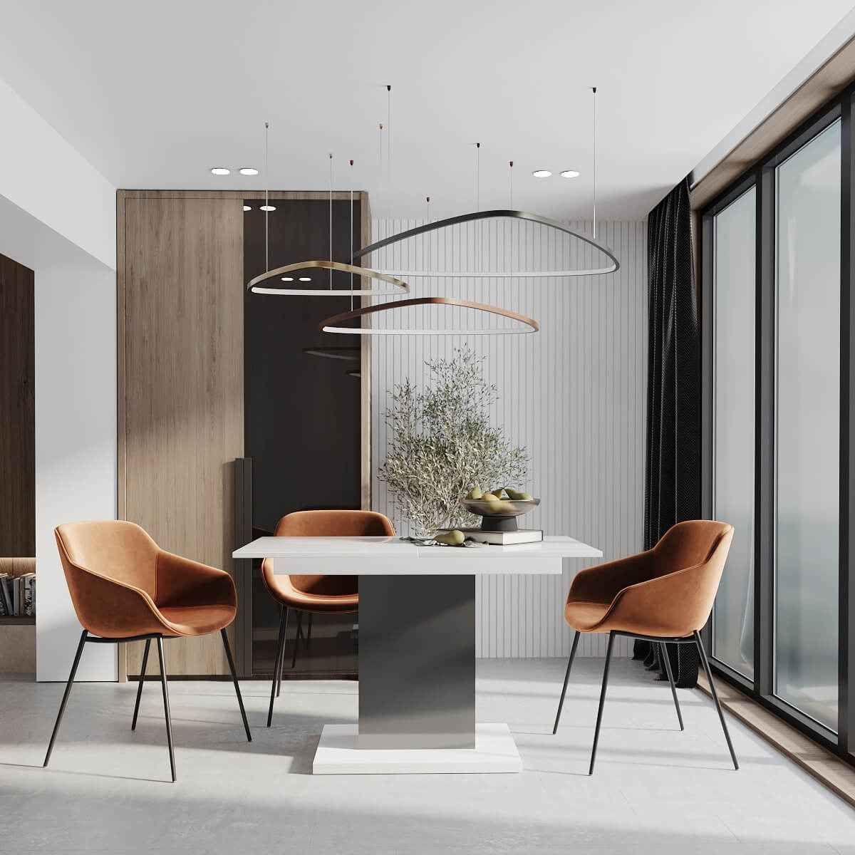 Стол трансформер обеденный раскладной Boston M 120(160)x75x69 см – Белый бриллиант / Графит