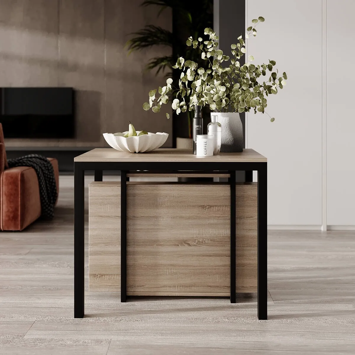 Великий стіл у вітальню розкладний Sensei 53(330)x75x90 см – Дуб Сонома