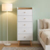 Узкий комод на 5 ящиков в скандинавском стиле Asgard 50x126.5x40 см – Дуб Крафт золотой / Белый бриллиант