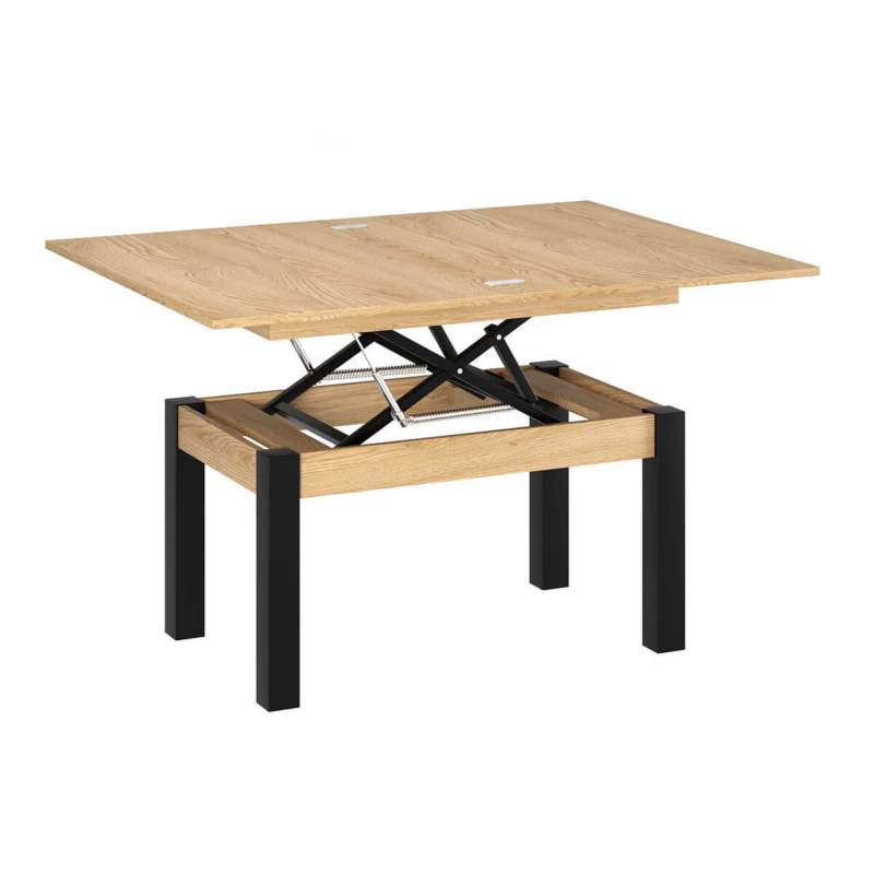 B-Fly Coffee Table to Dining Table 120x75x90 cm – Arena Oak Light / Wenge