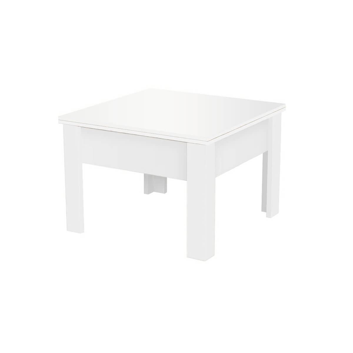 Comfo lift up coffee table to dining table 70(140)x57(77)x70 cm – White Diamond