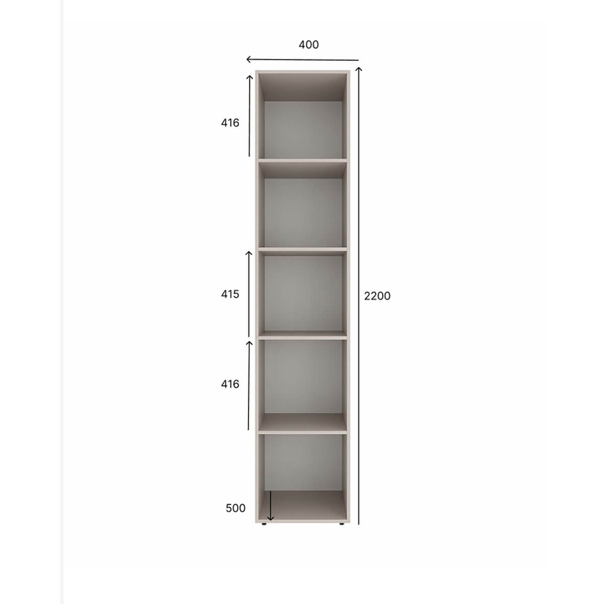 Light №1 Slim Wardrobe - measurements