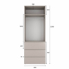 Light №2 Hinged 2-Door Wardrobe - measurements