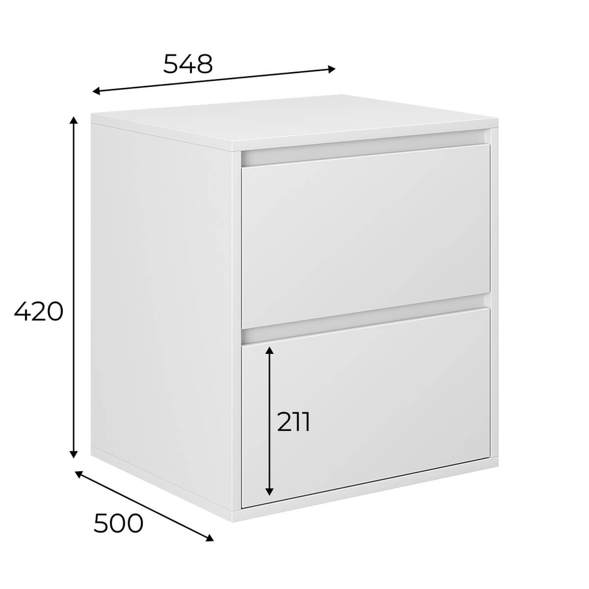 Тумба для спальни Light 54.8x42x50 см - габариты