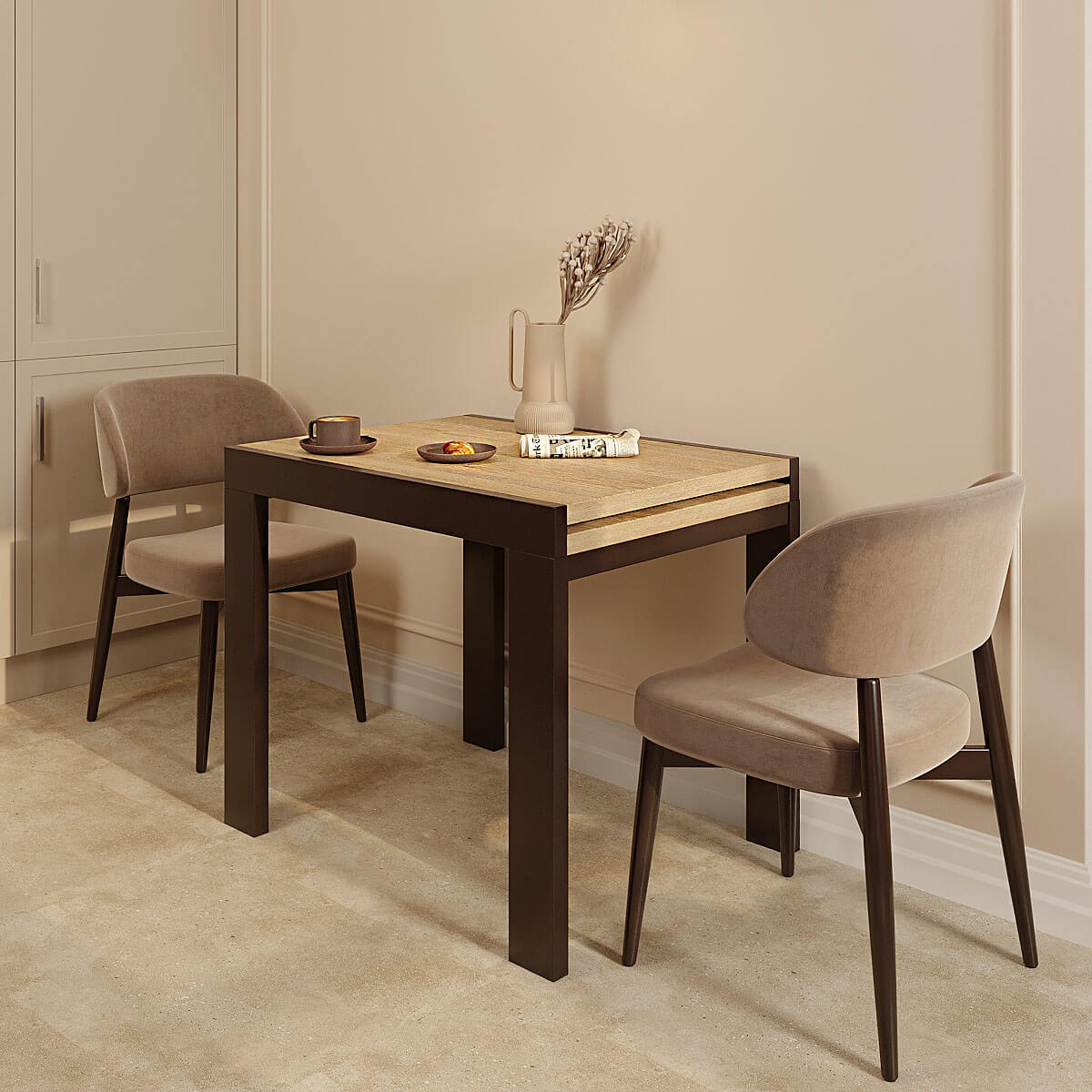 Buy kors expandable kitchen table 89(178)x76x68 cm – Sonoma Oak / Wenge for 5976 UAH Kors expandable kitchen table 89(178)x76x68 cm – Sonoma Oak / Wenge