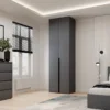 Двухдверный распашной шкаф с антресолью Light №1 80x260x50 см – Графит