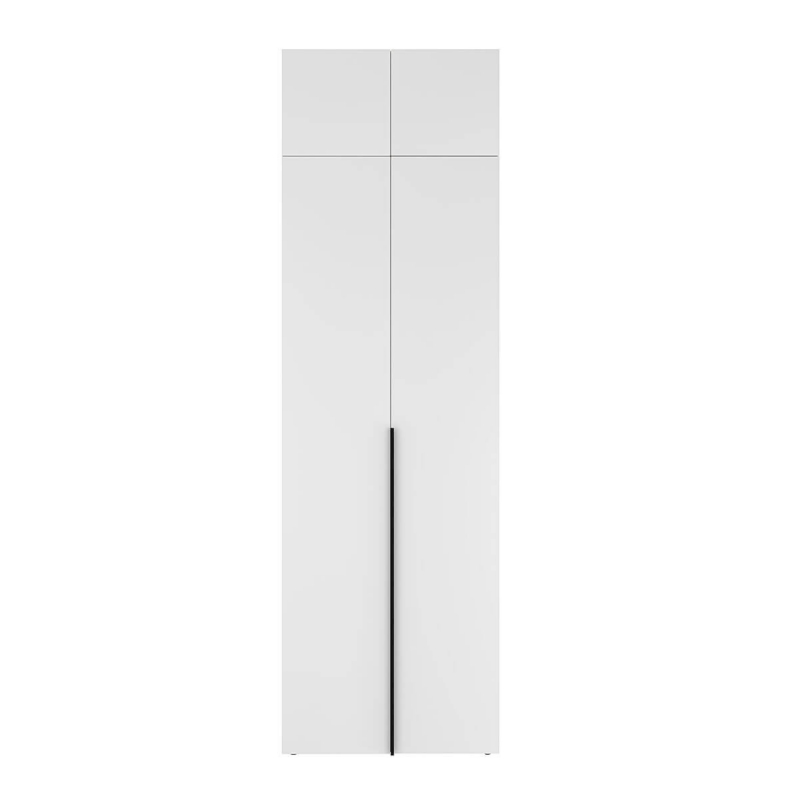Шкаф распашной двухдверный с антресолью Light №1 80x250x50 см – Белый бриллиант