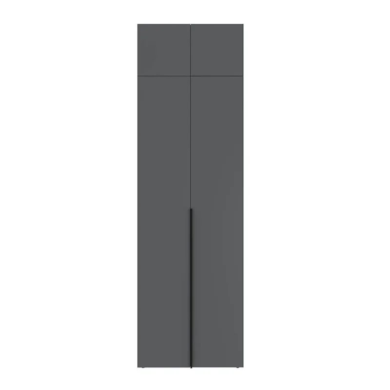 Двухдверный распашной шкаф с антресолью Light №1 80x260x50 см – Графит