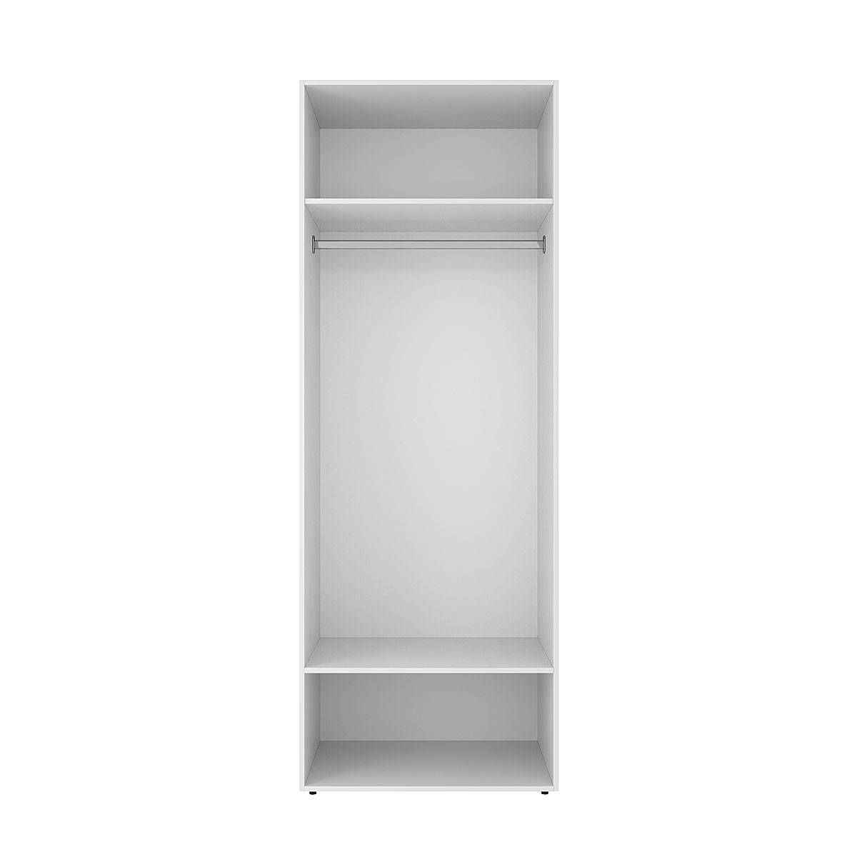 Light №1 Double-door Wardrobe with Top Box 80x250x50 cm – White Diamond
