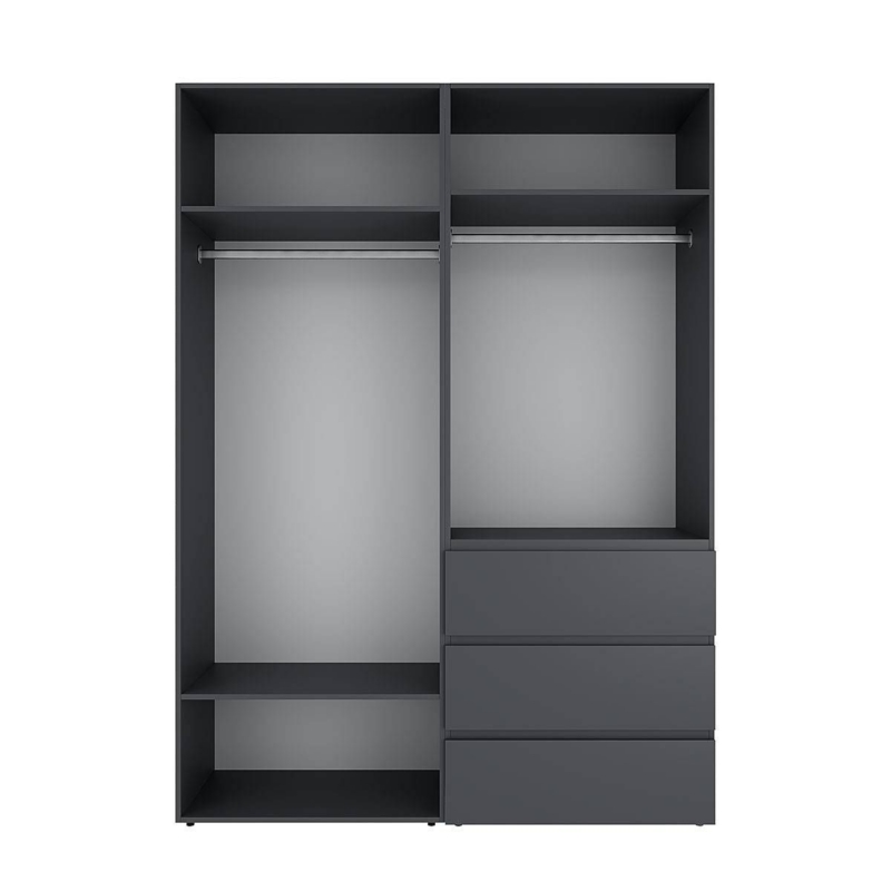 Шкаф распашной четырехдверный с антресолями Light №5 160х250x50 см – Графит