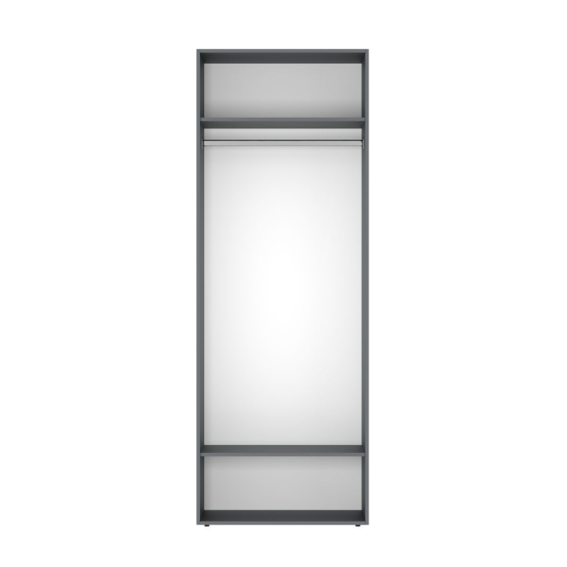 Двухдверный распашной шкаф с антресолью Light №1 80x260x50 см – Графит