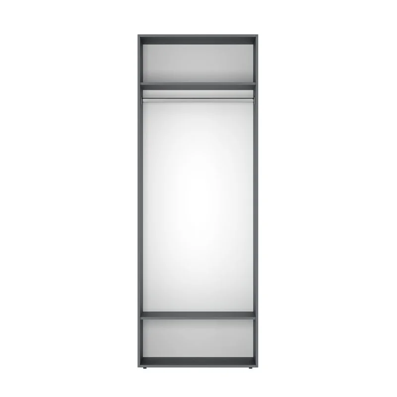 Двухдверный распашной шкаф с антресолью Light №1 80x260x50 см – Графит