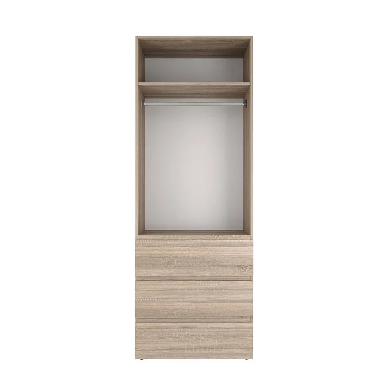 Light №2 2 Door Wardrobe with Top Box and Drawers 80x260x50 cm – Sonoma Oak