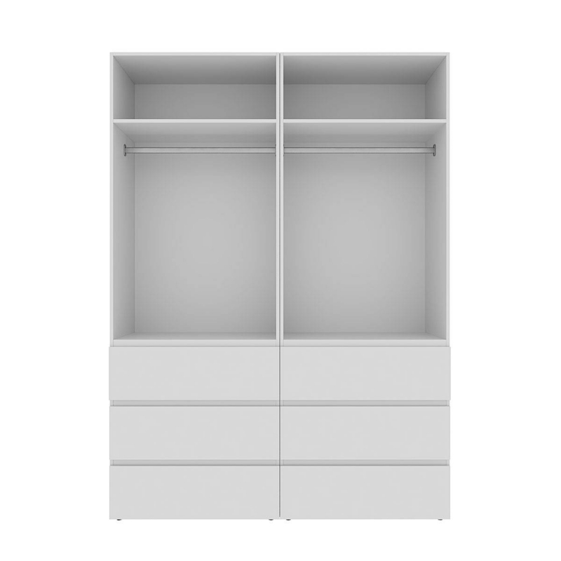 Шкаф высокий на четыре двери с антресолью Light №10 160х260x50 см – Белый бриллиант