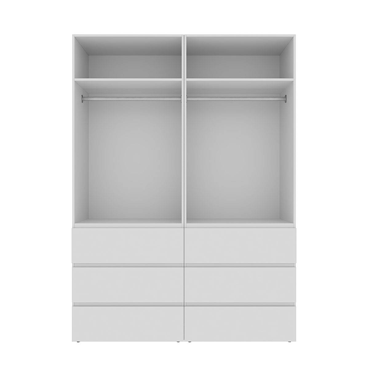 Шафа висока на чотири двері з антресоллю Light №10 160х260x50 см – Білий діамант