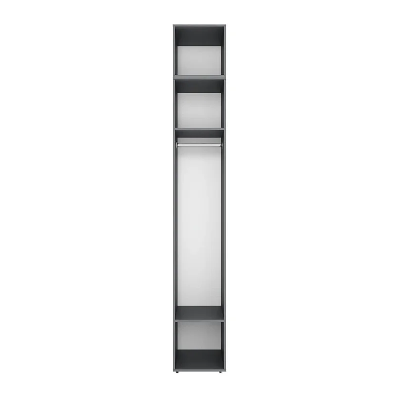 Light №2 Slim Wardrobe with Overhead Storage 40x260x50 cm – Graphite