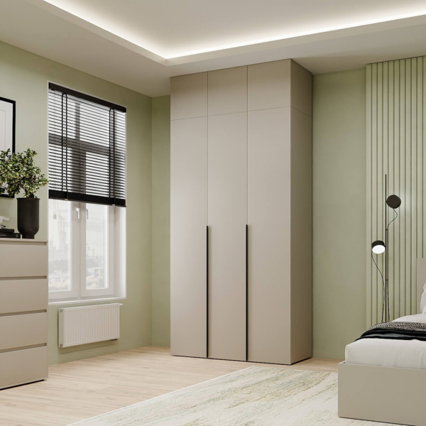 Розпашна тридверна шафа з антресоллю Light №12 120х260x50 см – Кашемір