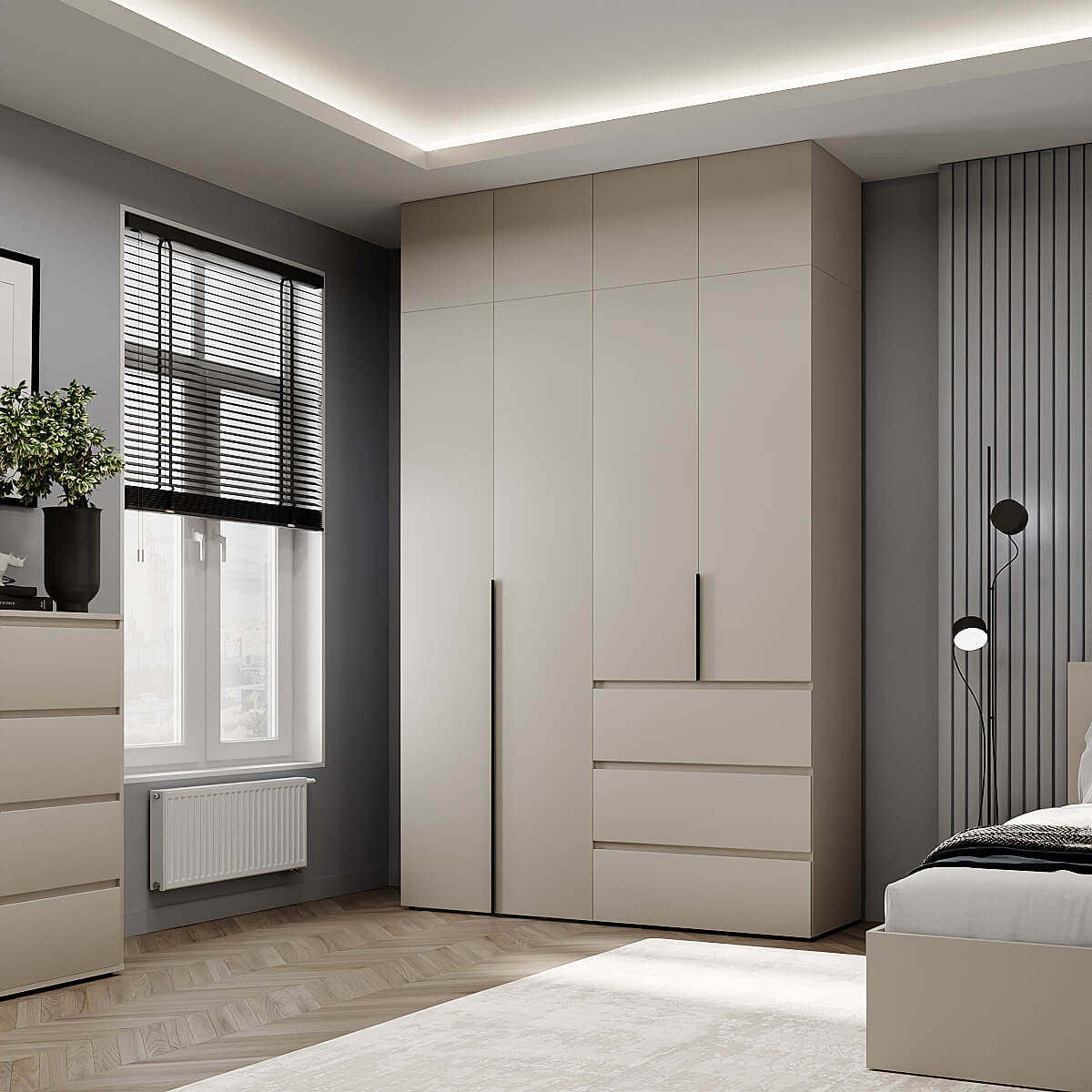 Buy light №5 4-Door Wardrobe with Top Box 160x260x50 cm – Cashmere for 19356 UAH Light №5 4-Door Wardrobe with Top Box 160x260x50 cm – Cashmere