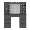 Туалетный столик с зеркалом и подсветкой Kler 120x140/75x43 см – Графит