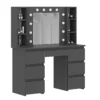 Туалетный столик с зеркалом и подсветкой Kler 120x140/75x43 см – Графит