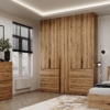 Шафа під стелю на 5 дверей з антресоллю Light №3 200х250x50 см – Дуб Евок