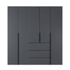 Light №4 5-Door Wardrobe with Top Box 200x250x50 cm – Graphite