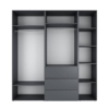 Light №4 5-Door Wardrobe with Top Box 200x250x50 cm – Graphite
