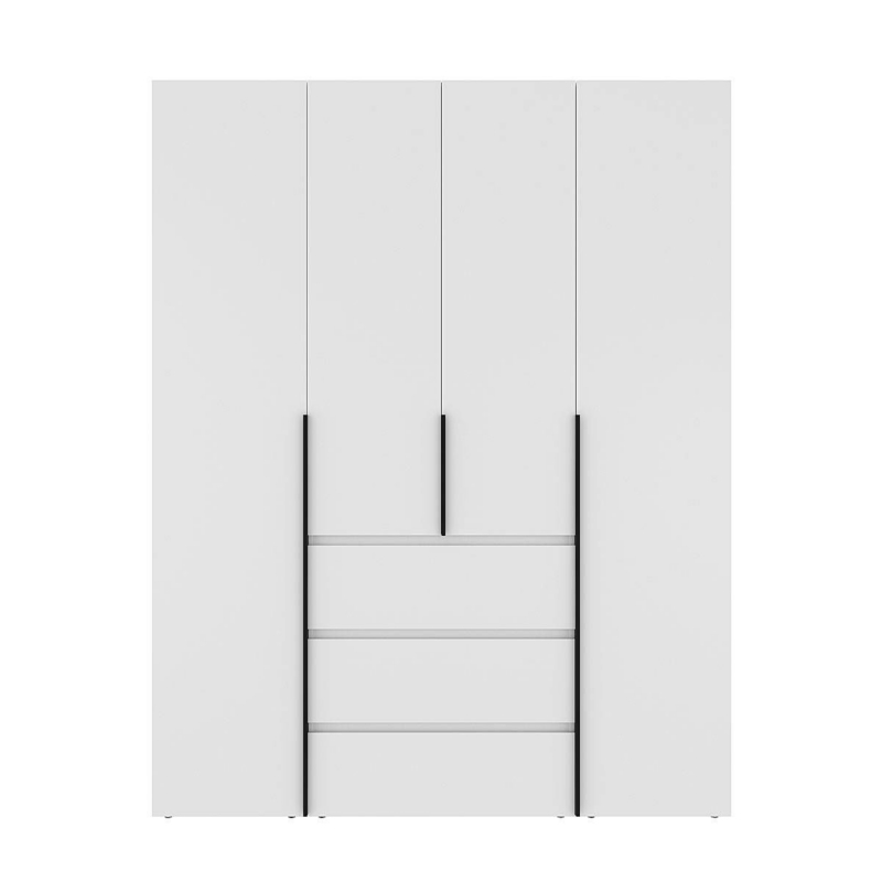 Чотиридверна шафа з антресоллю Light №1 160х260x50 см – Білий діамант