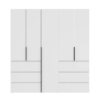 Light №3 Five-Door Wardrobe with Overhead Storage 200x260x50 cm – White Diamond