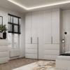 Light №3 Five-Door Wardrobe with Overhead Storage 200x260x50 cm – White Diamond