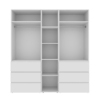 Light №3 Five-Door Wardrobe with Overhead Storage 200x260x50 cm – White Diamond