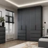 Шкаф под потолок на пять дверей с антресолью Light №3 200х260x50 см – Графит