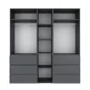 Шкаф под потолок на пять дверей с антресолью Light №3 200х260x50 см – Графит