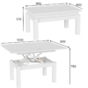Столик журнальний розкладний B-Fly Metal 120x75x90 см - габарити
