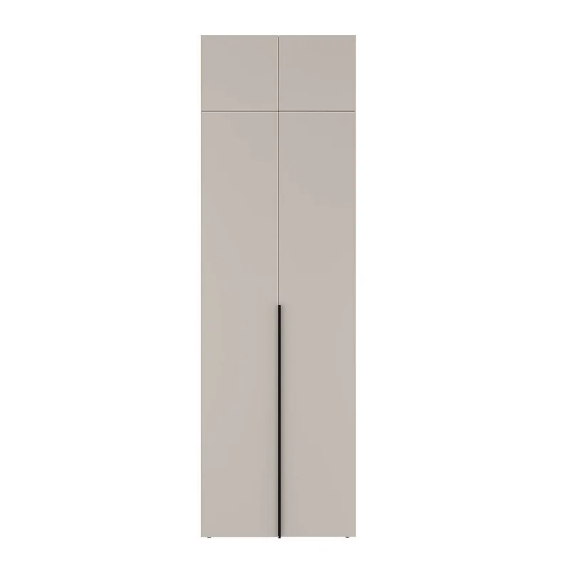 Light №13 Hinged Door Wardrobe with Two Doors and Top Box 80x260x50 cm – Cashmere