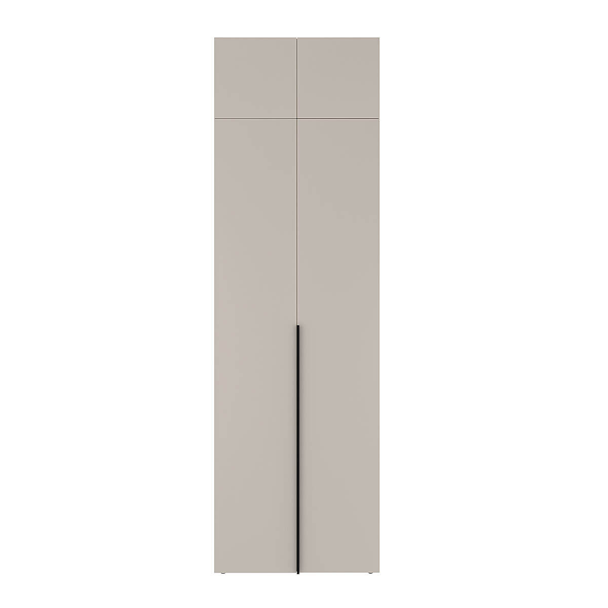 Light №13 Hinged Door Wardrobe with Two Doors and Top Box 80x260x50 cm – Cashmere