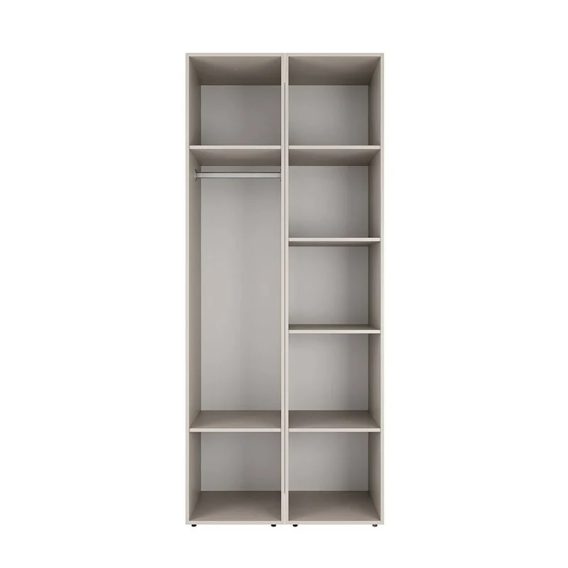 Light №13 Hinged Door Wardrobe with Two Doors and Top Box 80x260x50 cm – Cashmere