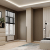 Light №1 Thin Wardrobe with Top Box 40x250x50 cm – Cashmere